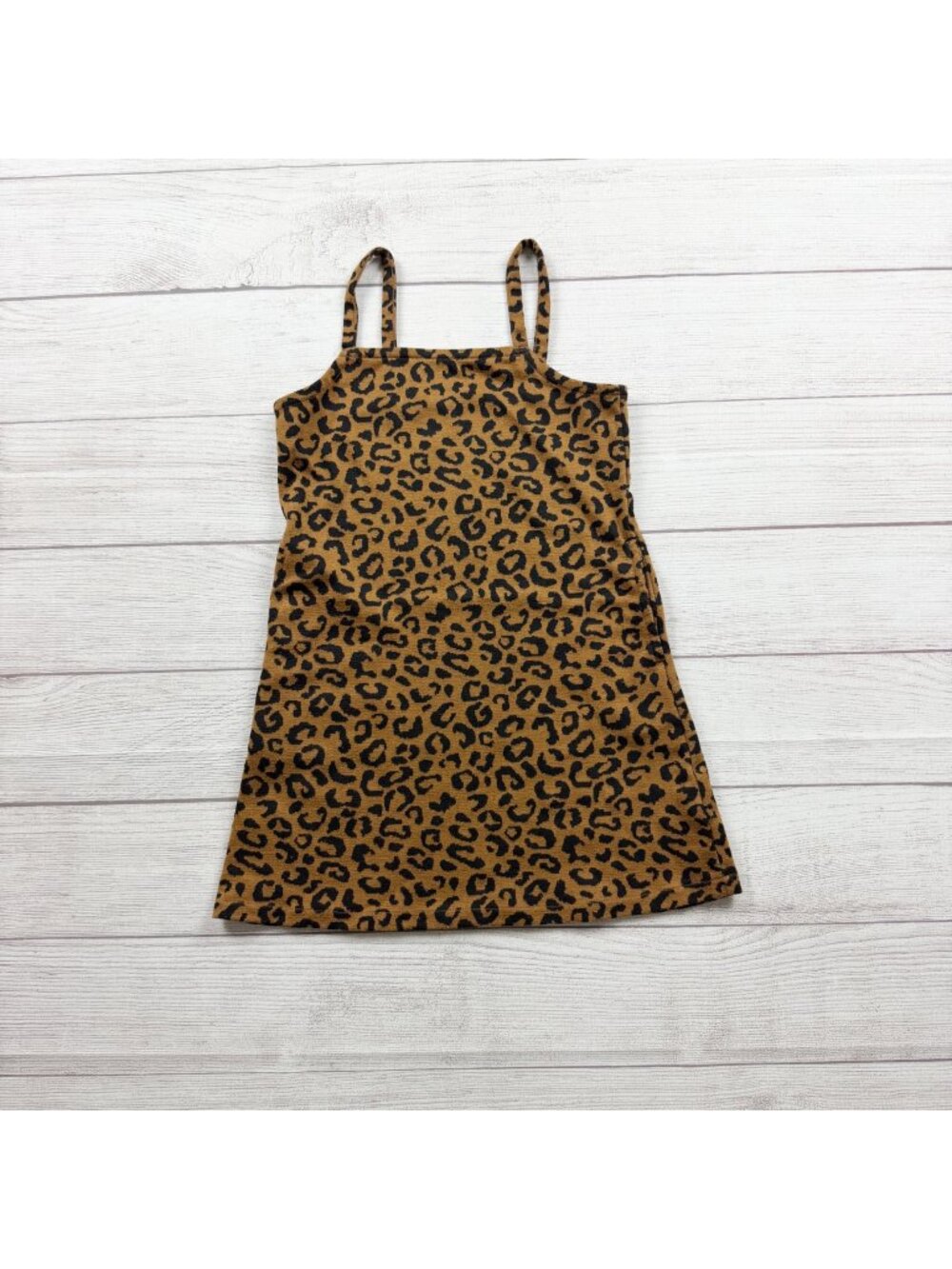Old Navy Girls Leopard Print Sleeveless Dress Brown Black S 6-7